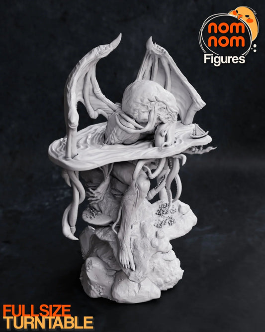 Cthulhu figure right side showing tentacles and rocky base