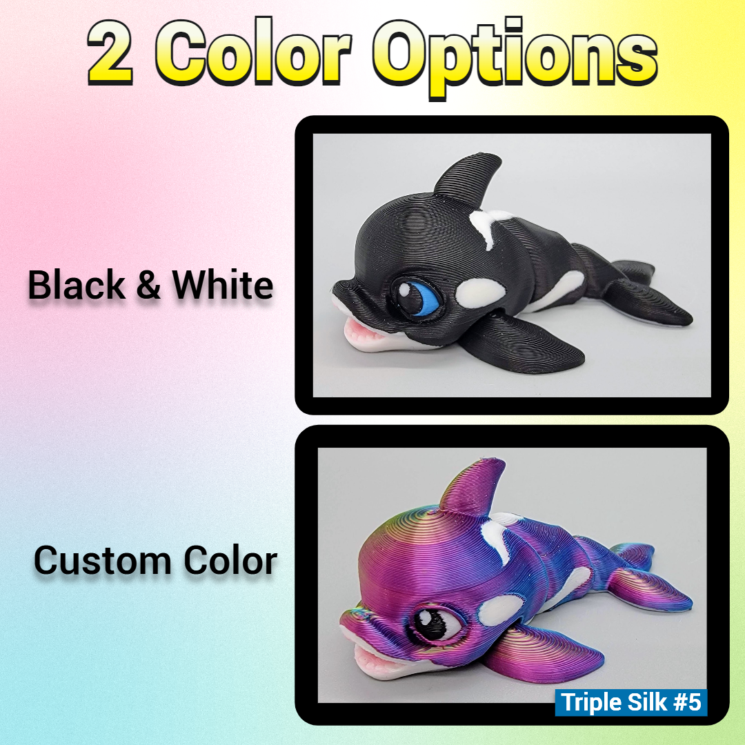 Baby Killer Whale Toy or Keychain | Sensory | Fidget | 3 Sizes