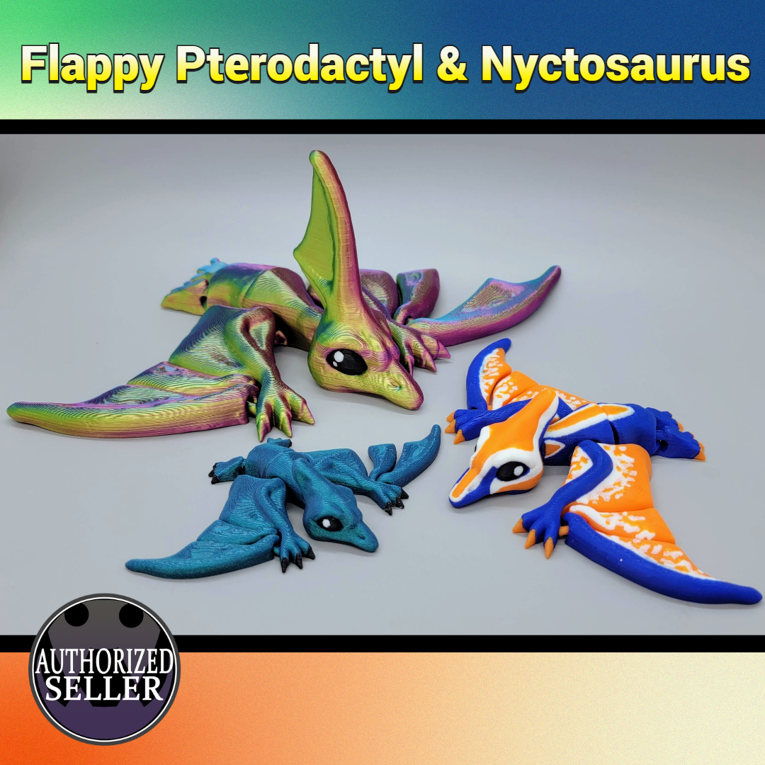 Flappy Pterodactyl & Nyctosaurus Toys | Custom Colors