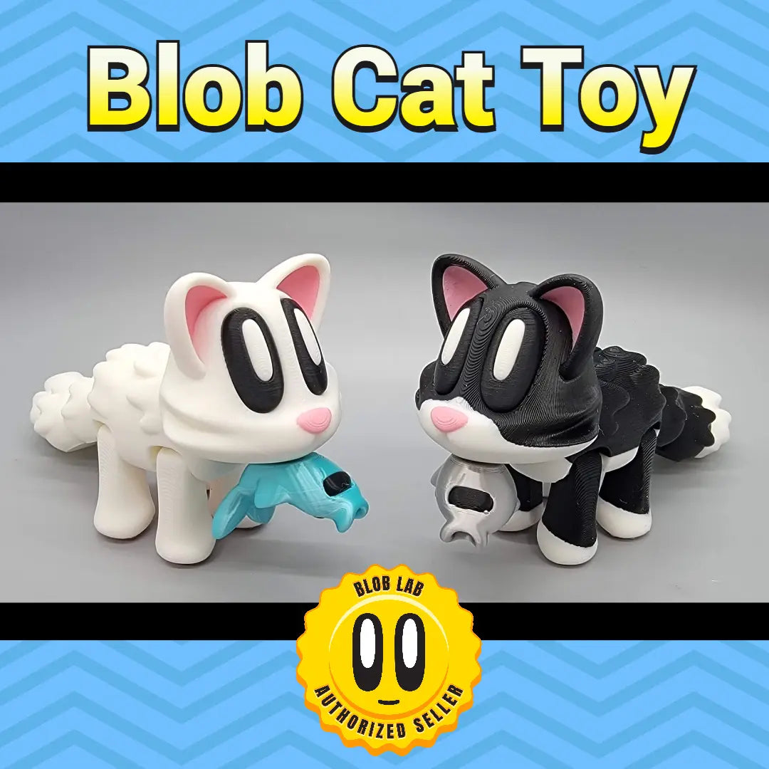 Blob Cat Magnetic Toy with Fish