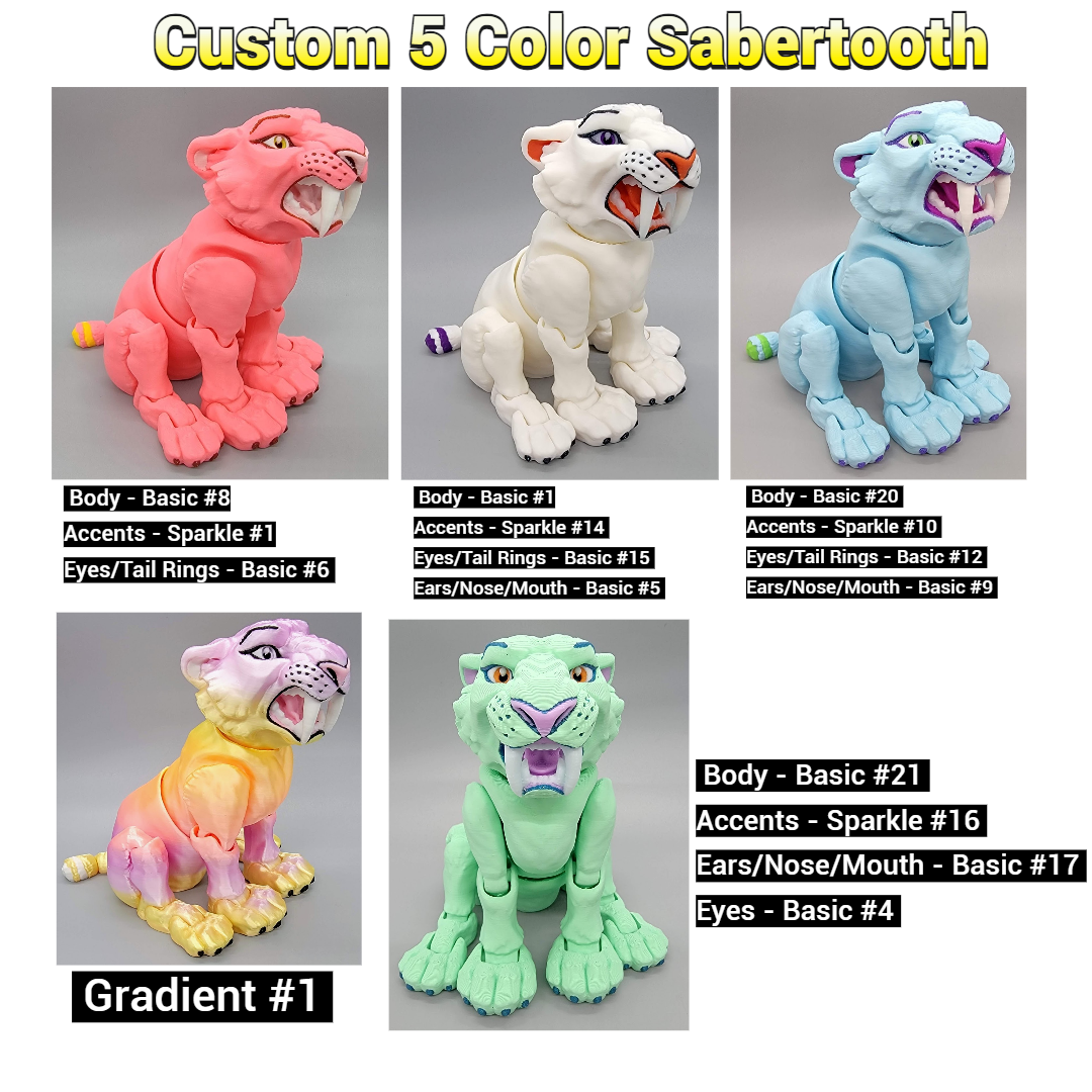 Custom Colors Tiger Toy, Figure, Fidget, 3D printed, (made to order), poseable, sensory, flexi