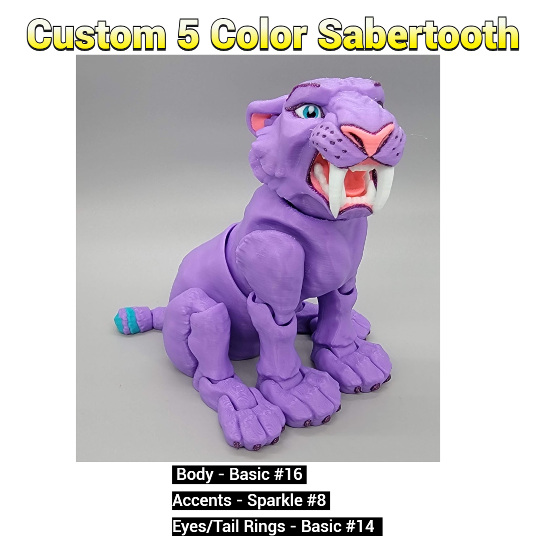 Custom Colors Tiger Toy, Figure, Fidget, 3D printed, (made to order), poseable, sensory, flexi