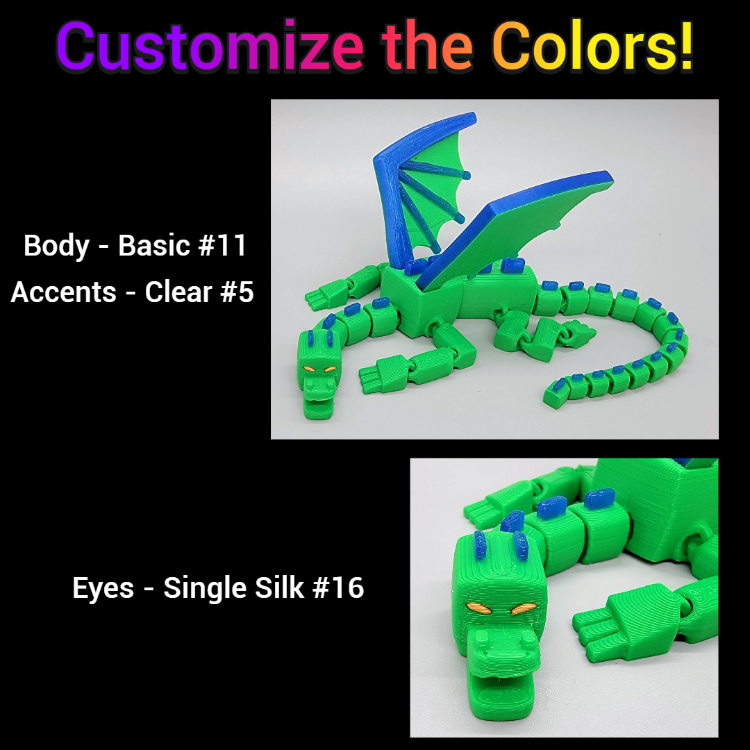 Custom Blocky Dragon Toy | Articulated | Desk Pet | Pixel
