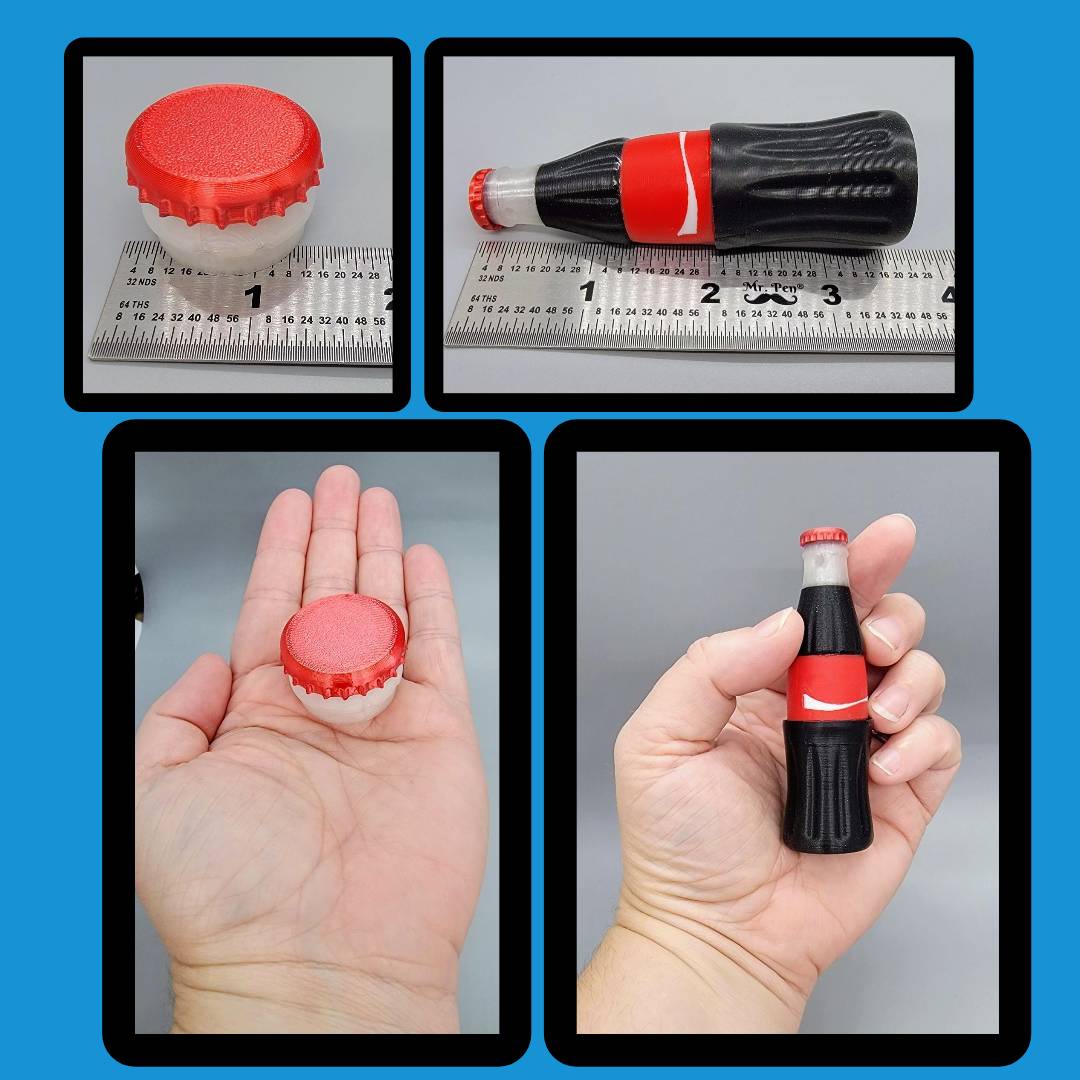 Soda Bottle & Cap Keychain Clickers