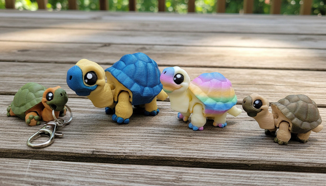 Mini Tortoises – Articulated Toy Cute Collectible Turtles – D&K