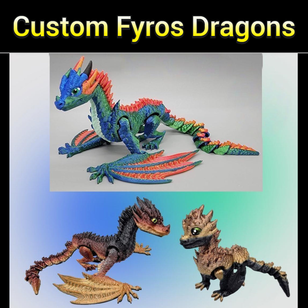 Articulated Dragon Wyvern Baby – 3D Printed Fidget Toy – D&K