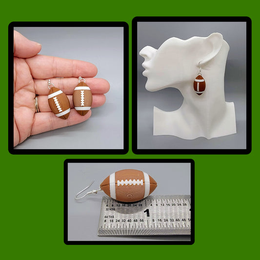 3D Football Earrings