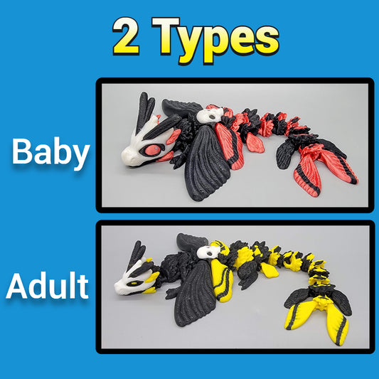 Death's Head Moth Dragon – Articulated 3D Printed Toy