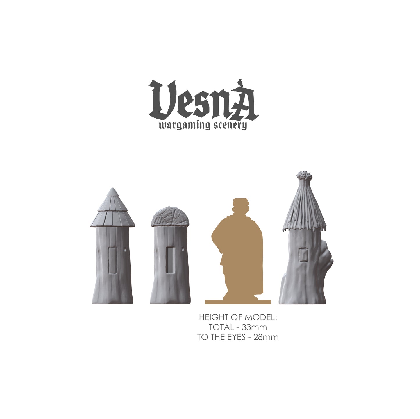 Village Beehive wargaming scenery – 28 mm scale resin terrain with wooden hive towers and straw or shingled roofs for tabletop and dioramas.