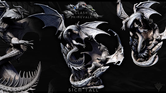 Elder Red Dragon vs Elder White Dragon Fight Diorama