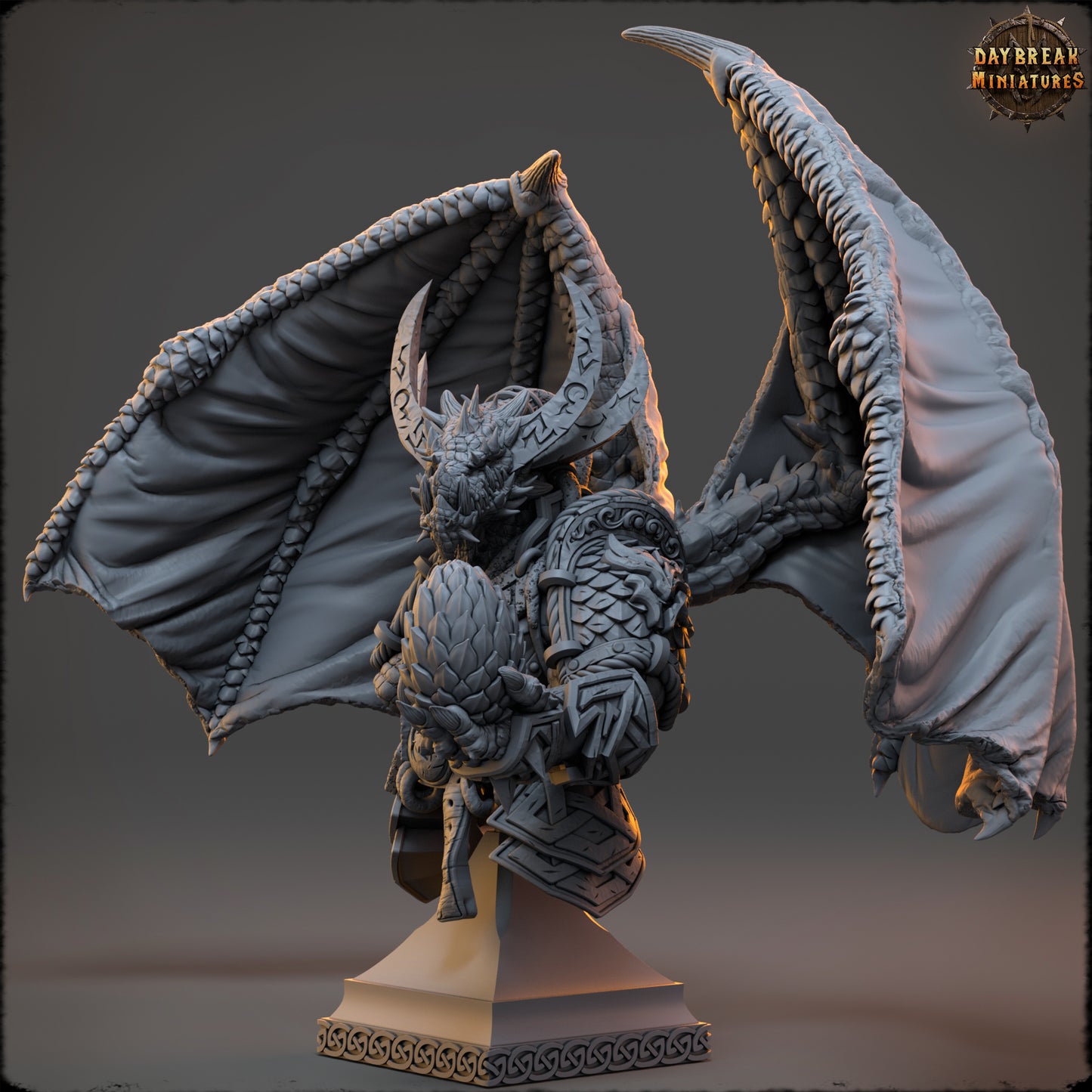 Colmillo de Fuego de Zirconia - Busto de Señor de la Guerra Dracónico | Busto de DnD