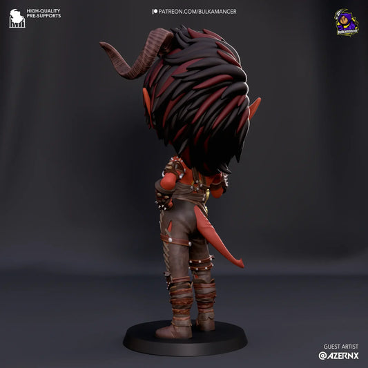 Chibi Scorching Barbarian resin garage kit GK fandom collectible back view