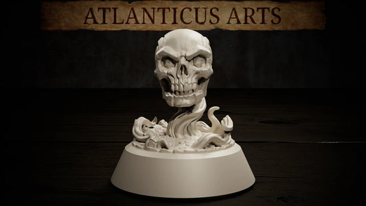 Demilich resin miniature by Atlanticus Arts full view on scenic base.