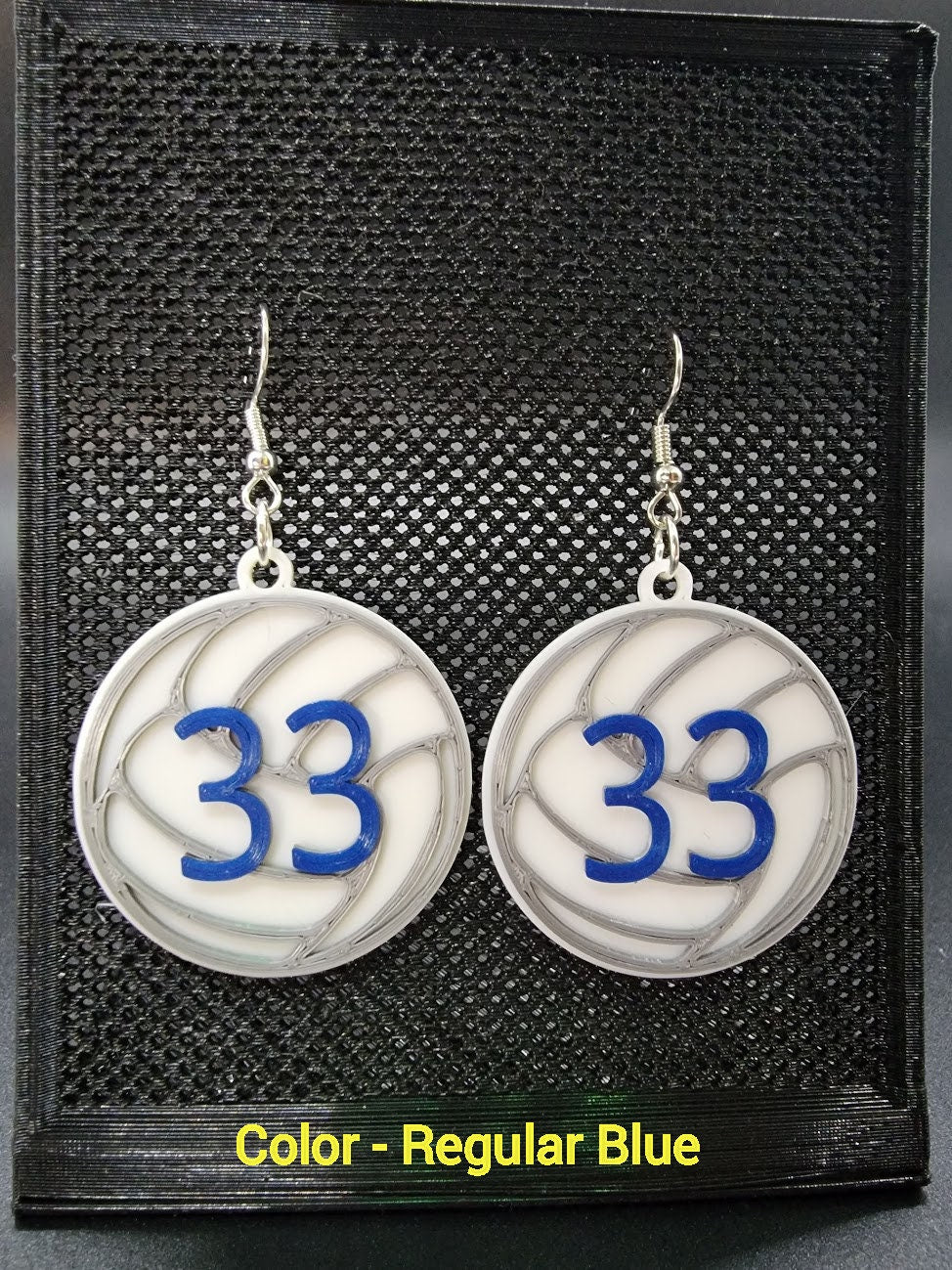 Custom Colored Numbers Volleyball Earrings High School Mascot Team
