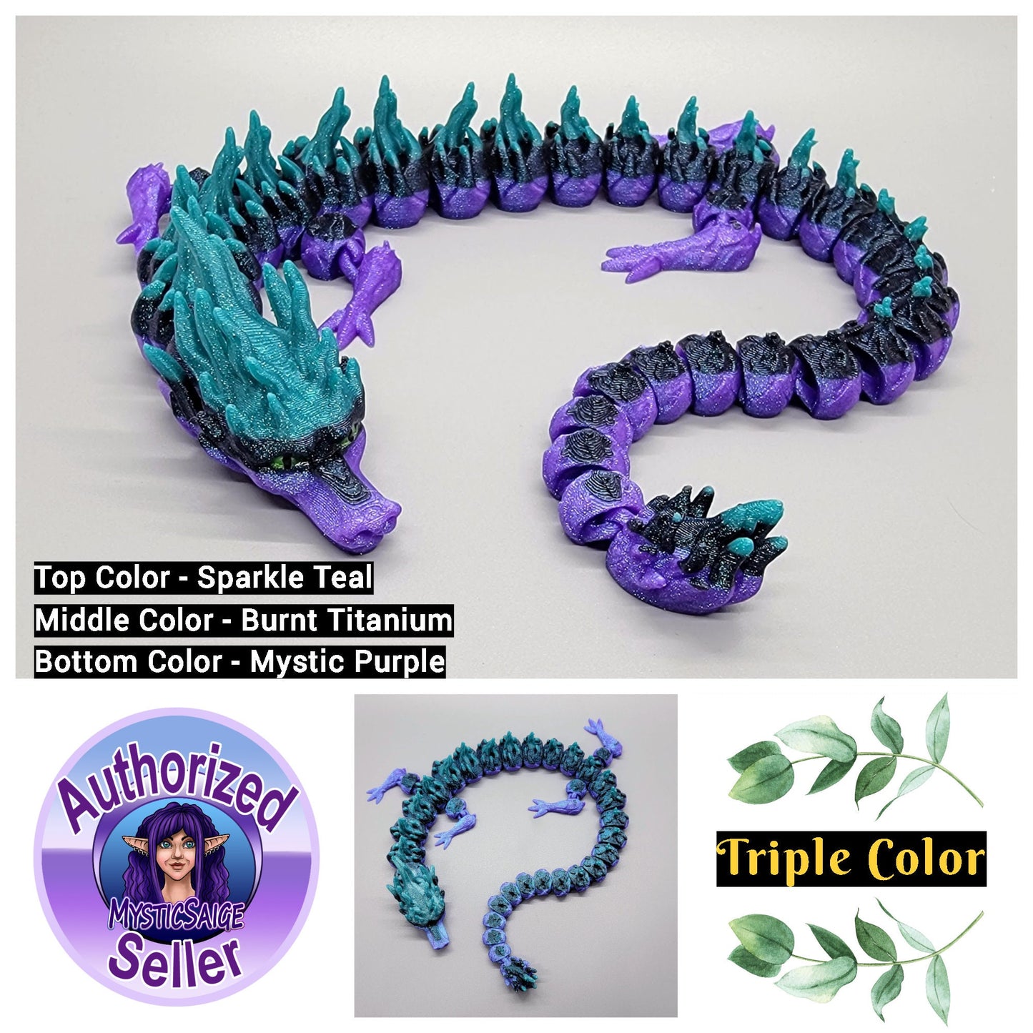 Articulated Dragonfruit Dragon, sensory, custom, repltile, mythical