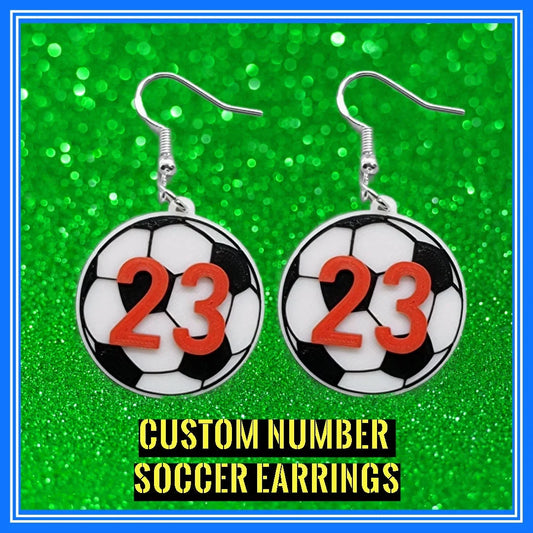 Pendientes de fútbol con número personalizado