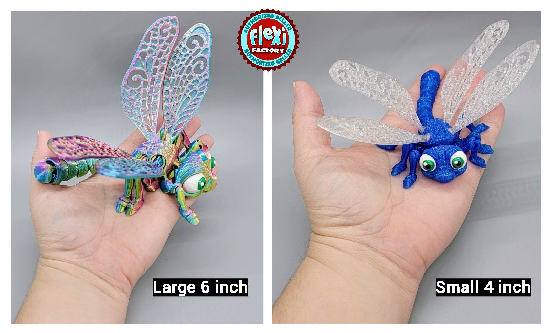 Articulated Dragonfly Fidget Toy | 3D Printed Flexi Bug | Customizable Colors | STEM Gift | Sensory Desk Gadget | Stimming Needs