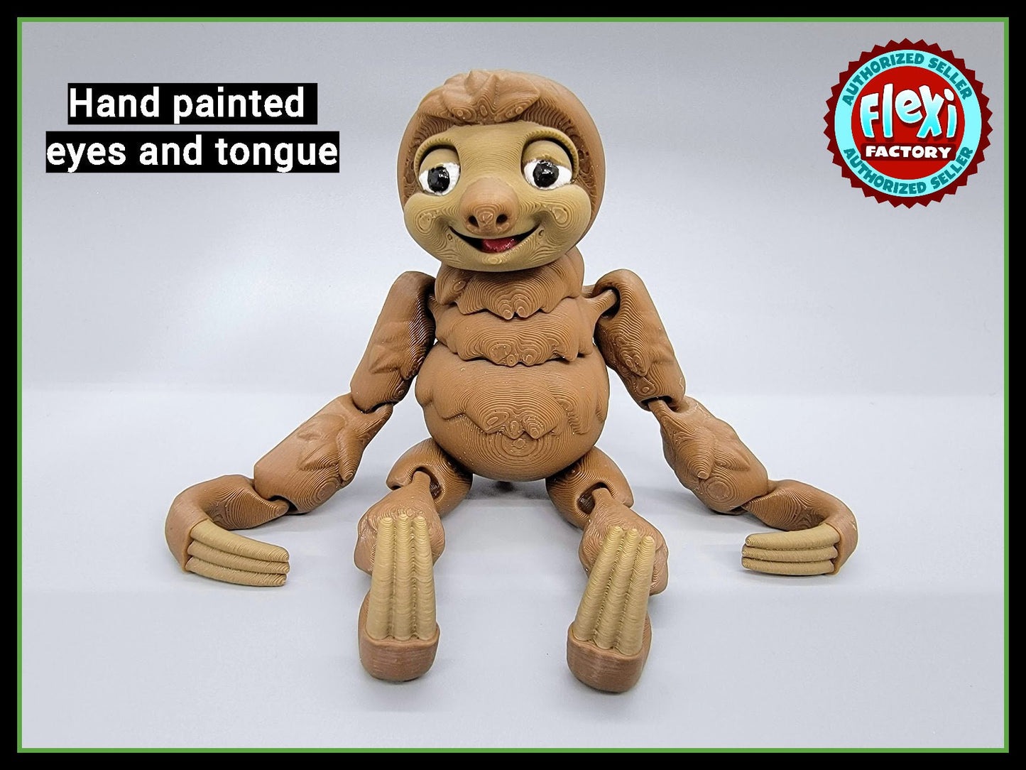 Flexi Sloth and Baby Sloth Toy and Tree and Basket Fidget Sensory Articulated Play Set