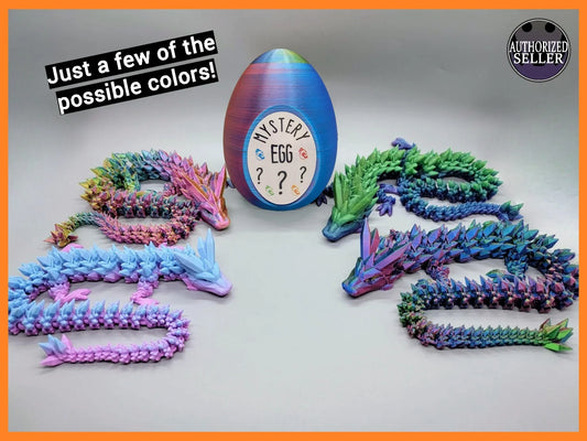 Mystery Egg with articulated fantasy dragons in vibrant colors, showcasing possible color variations available from an authorized seller.