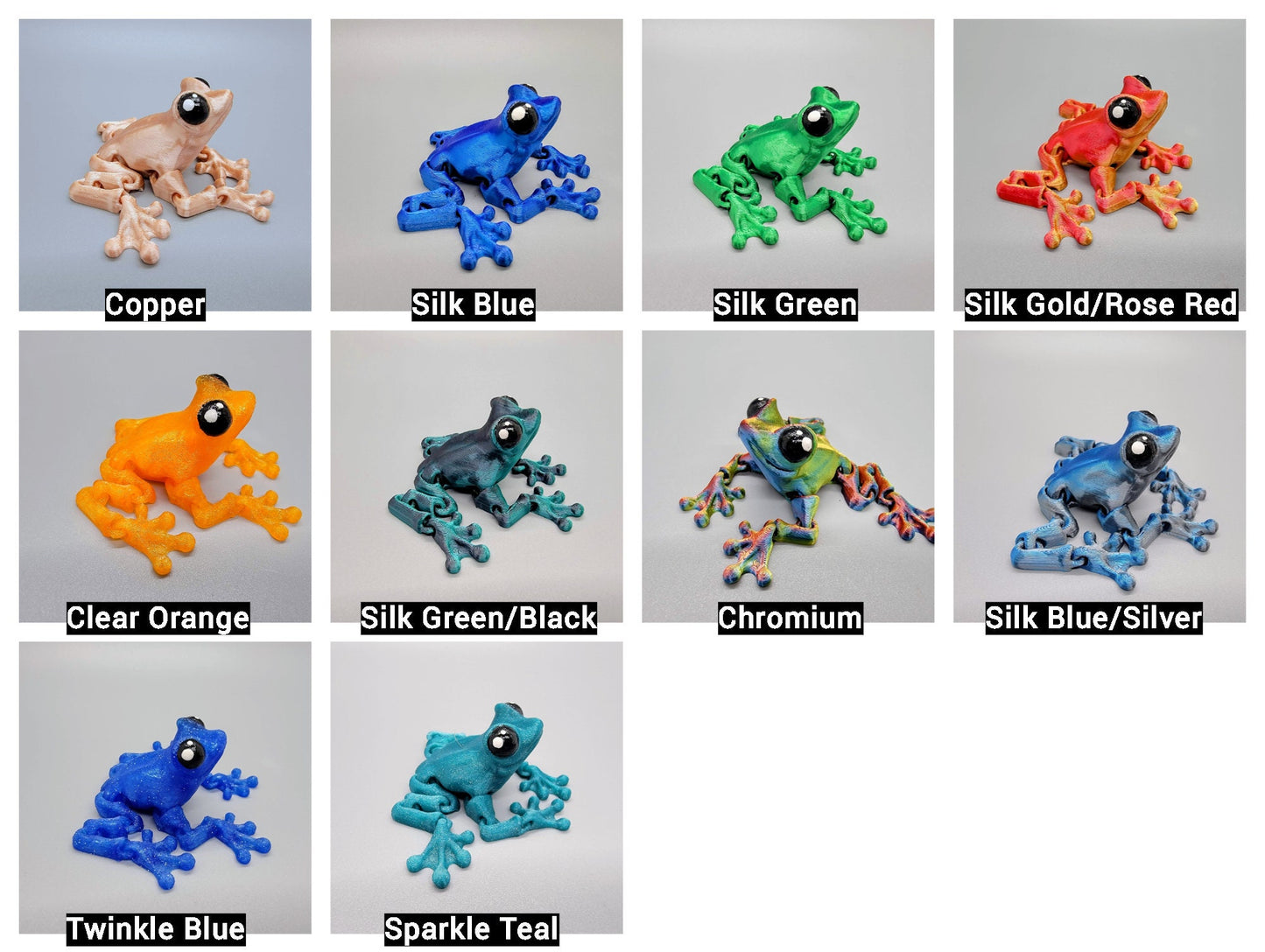 Articulated Tiny Cinder Frog Toy (also available in party packs) Fidget Sensory Flexi Amphibian