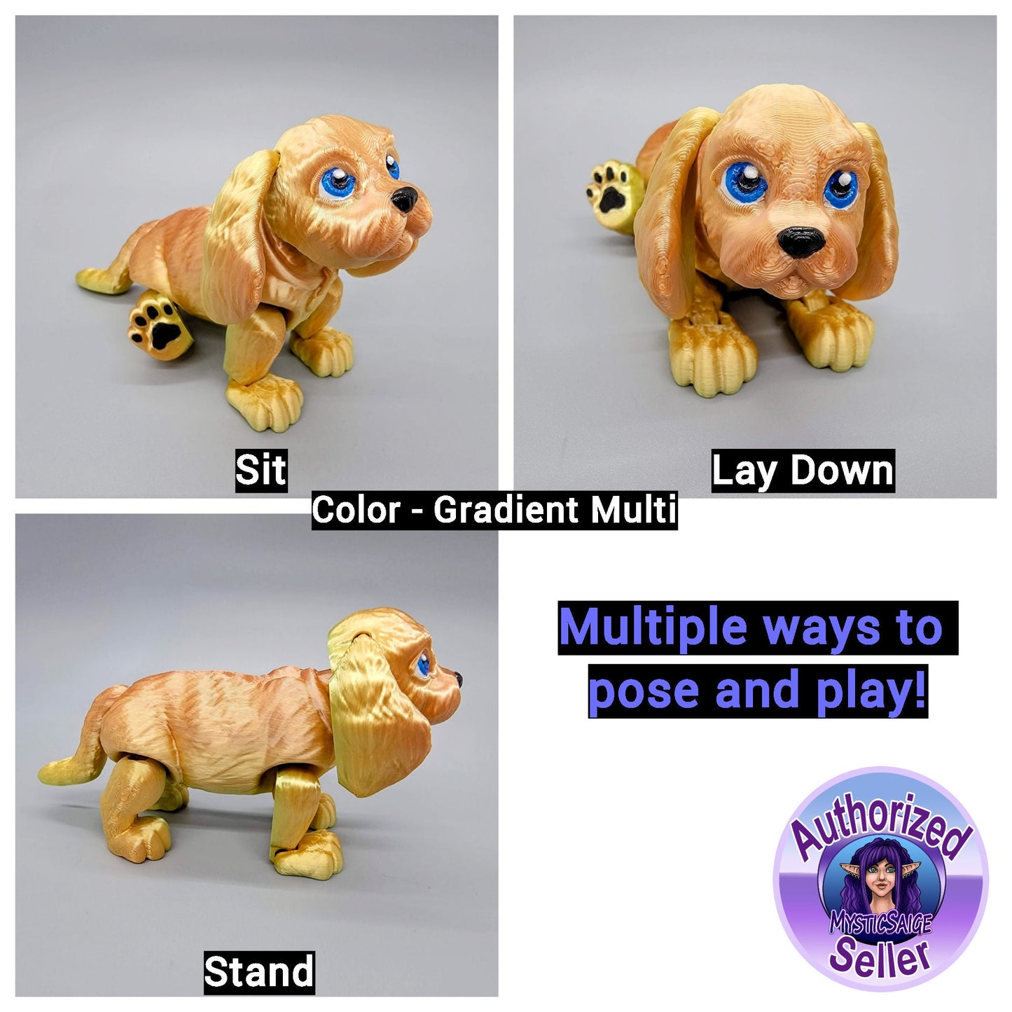 Articulated Cocker Spaniel Toy | Sensory | Fidget | Cute | Fun | Dog | Flexi | Hand Painted Eyes