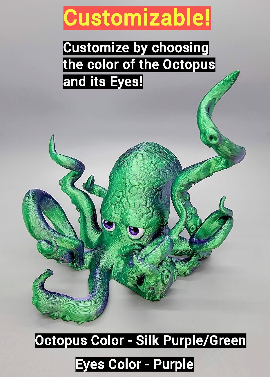 Custom Octopus Toothbrush Holder | Hand Painted Eyes | Ocean Sea Bathroom Decor | Optional Matching Tentacles Available