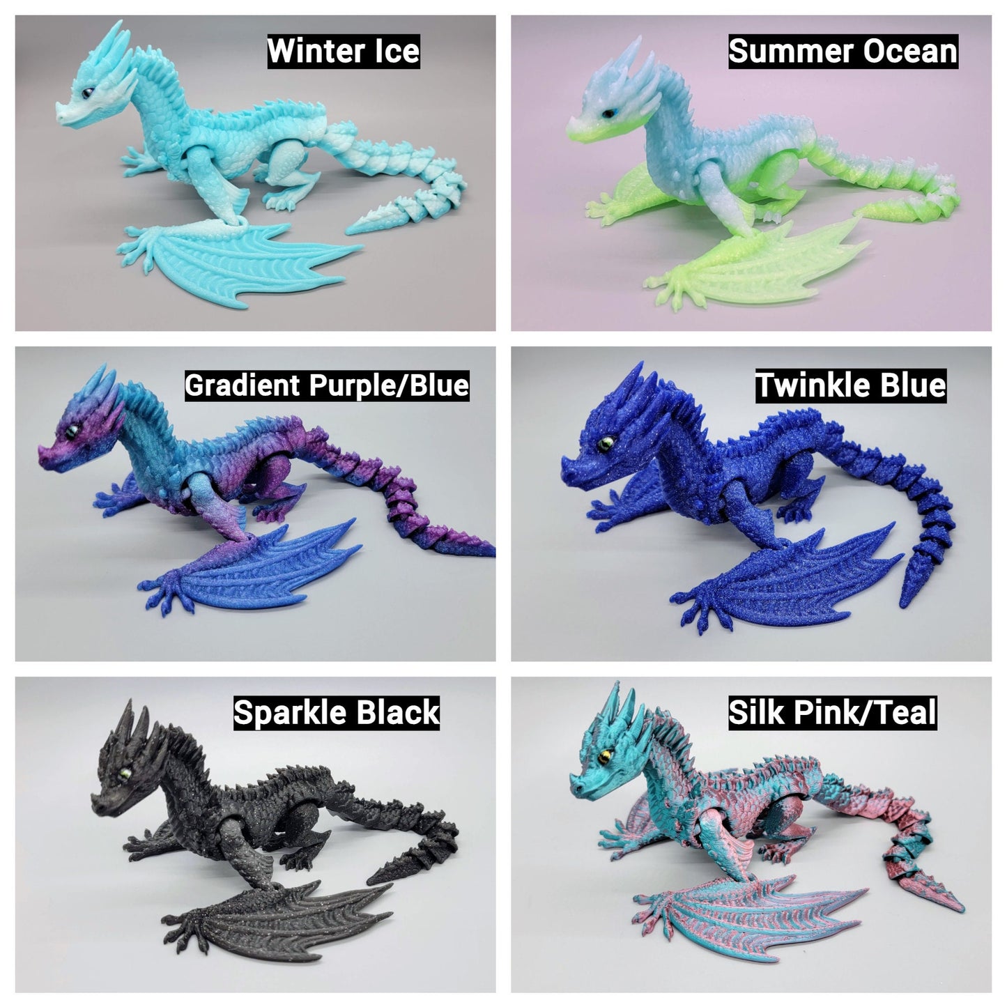 Custom Articulated Fyros Wyvern Dragon & Baby - Sensory Toy - Mythical Fidget - Collectible Fantasy Figure - DnD Player Gift