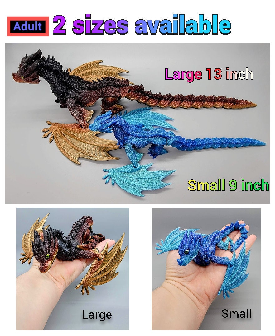 Custom Articulated Fyros Wyvern Dragon & Baby - Sensory Toy - Mythical Fidget - Collectible Fantasy Figure - DnD Player Gift