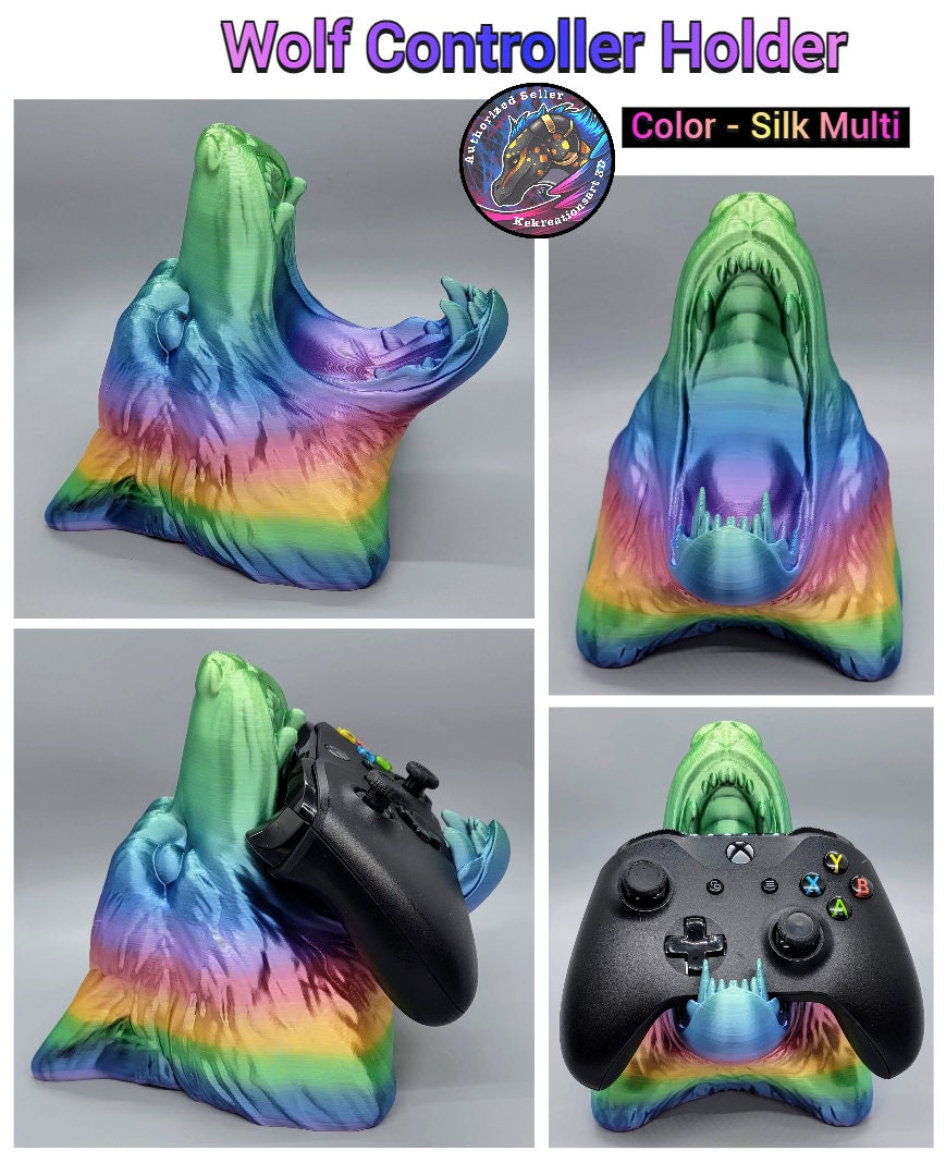 Custom Dragon & Wolf Headphone | Game Control Holder - Desk - Office - Furniture - Decor