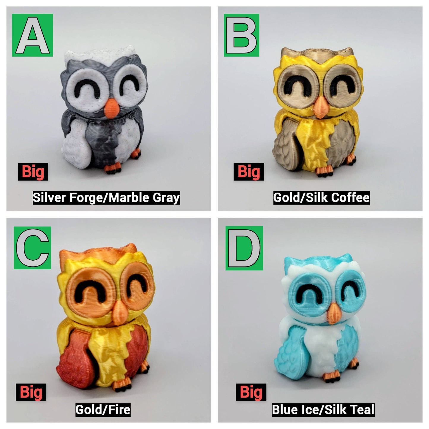 Ready to Ship Articulated Owl Toy | 3D Printed | Sensory | Fidget