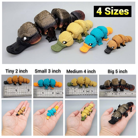 Juguete o llavero articulado de ornitorrinco bebé | Impresión 3D | Personalizado | Sensorial | Antiestrés