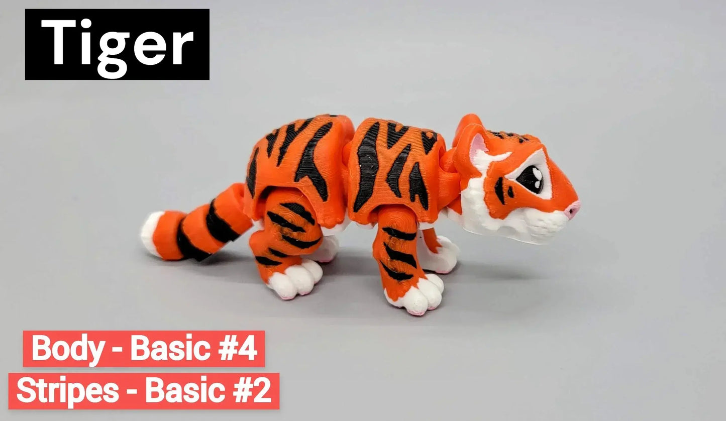Juguete articulado de tigre y león | Impresión 3D | Mini | Fidget | Flexi | Sensorial