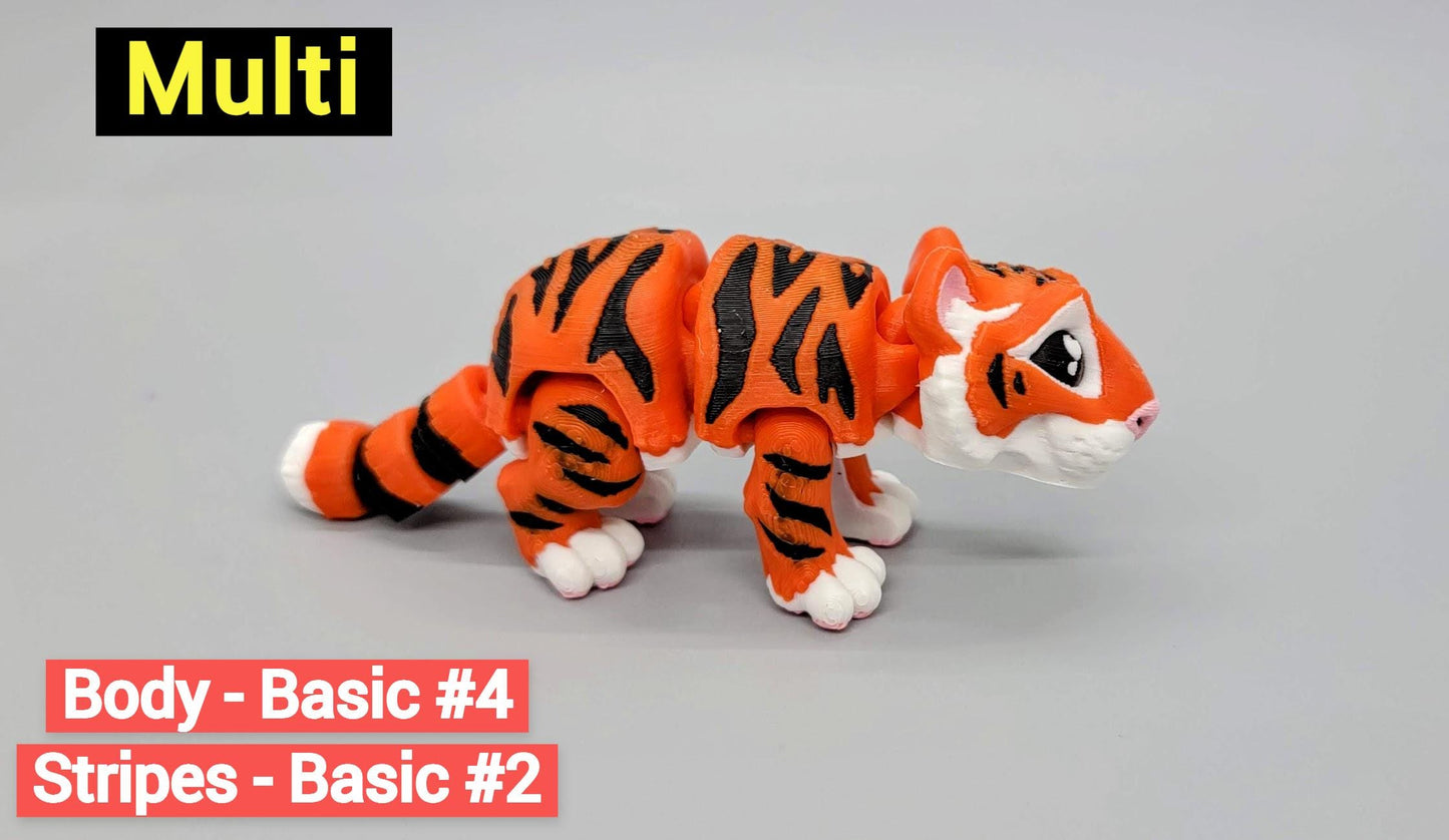 Articulated Baby Tiger & Lion Toy | 3D Printed | Mini | Fidget | Flexi | Sensory