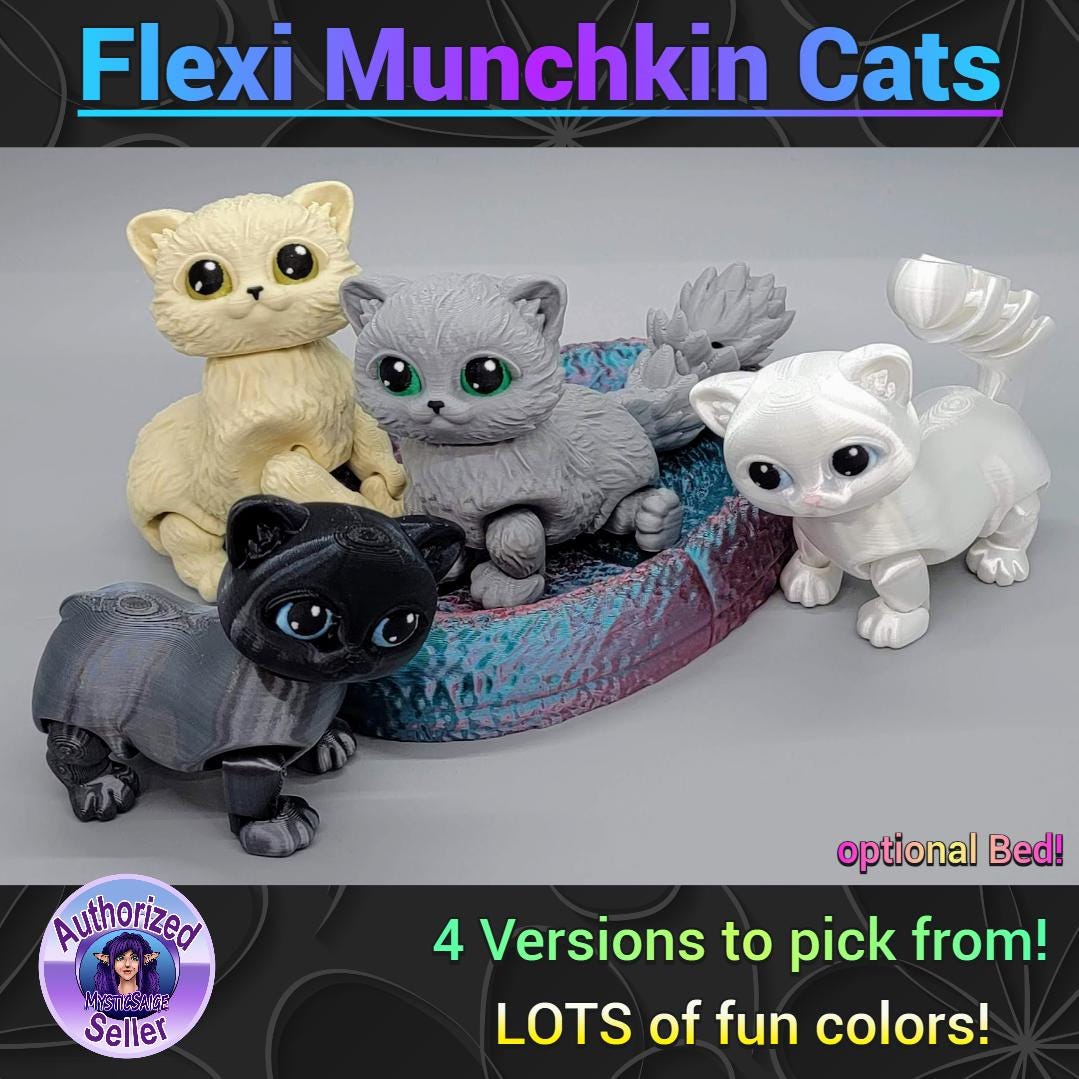 3D Printed Munchkin Cat Toy | Optional Cat Bed & House