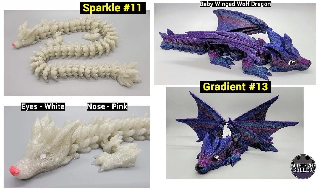 Crystal Wolf Dragon Custom Colors