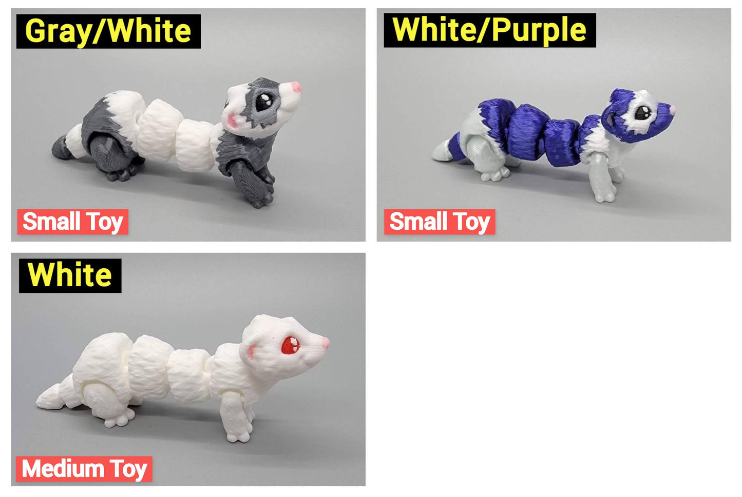 Ready to Ship Mini Ferret | Ready To Ship | Articulated Mini Ferret Toy or Keychain |Sensory | Fidget