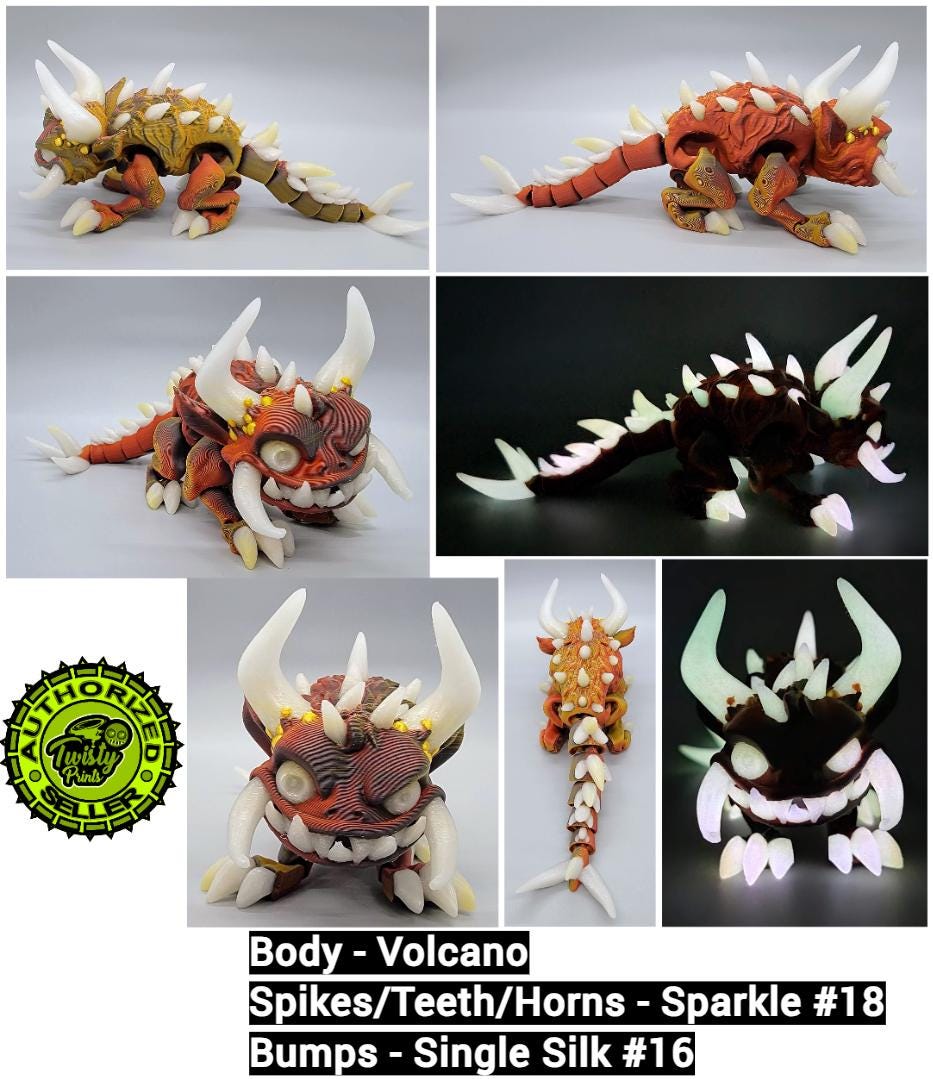 Twisty Hodag Toy | Custom Colors | Multicolor | Articulated | Cryptid | Wisconsin