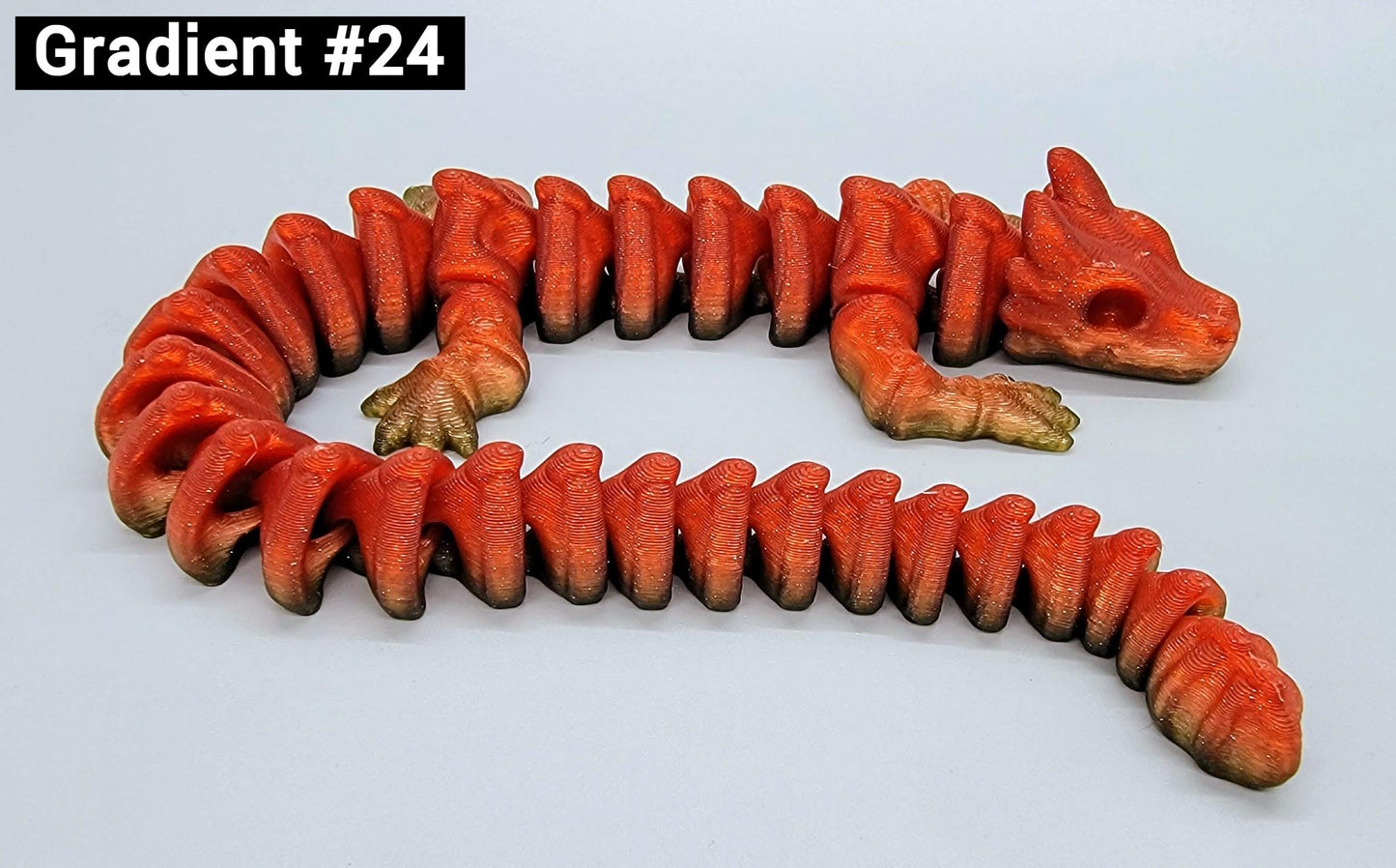 Flexi Skeleton Dragon Toy | Custom Colors | Zou3D | Cute | Sensory | Fidget | Articulated