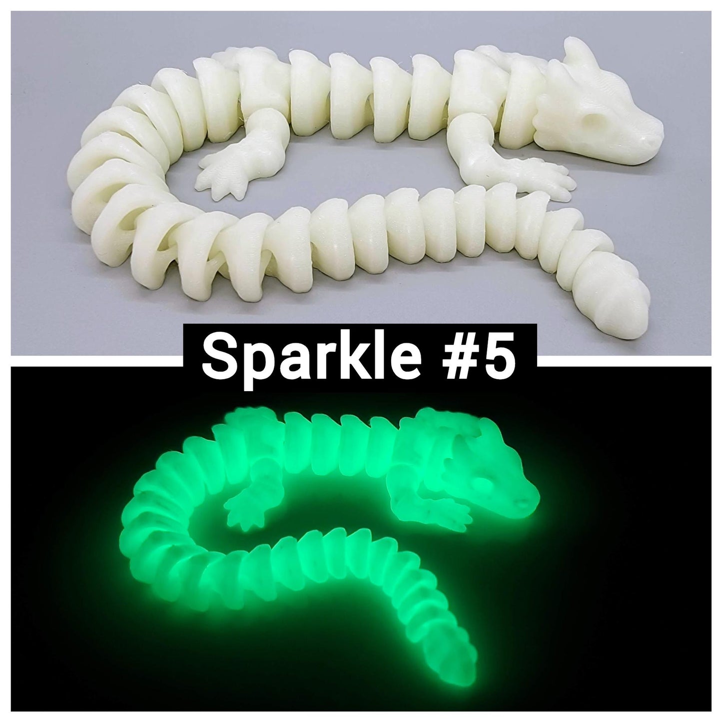 Flexi Skeleton Dragon Toy | Custom Colors | Zou3D | Cute | Sensory | Fidget | Articulated