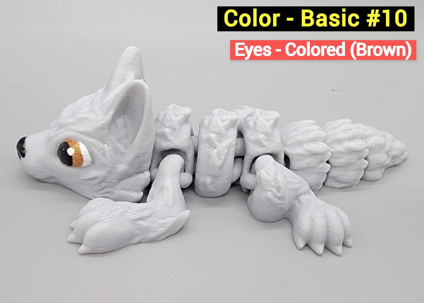 Custom Color Baby Wolf Toy or Keychain | 3D Printed | Articulated Fidget | Sensory Play | Personalized Gift