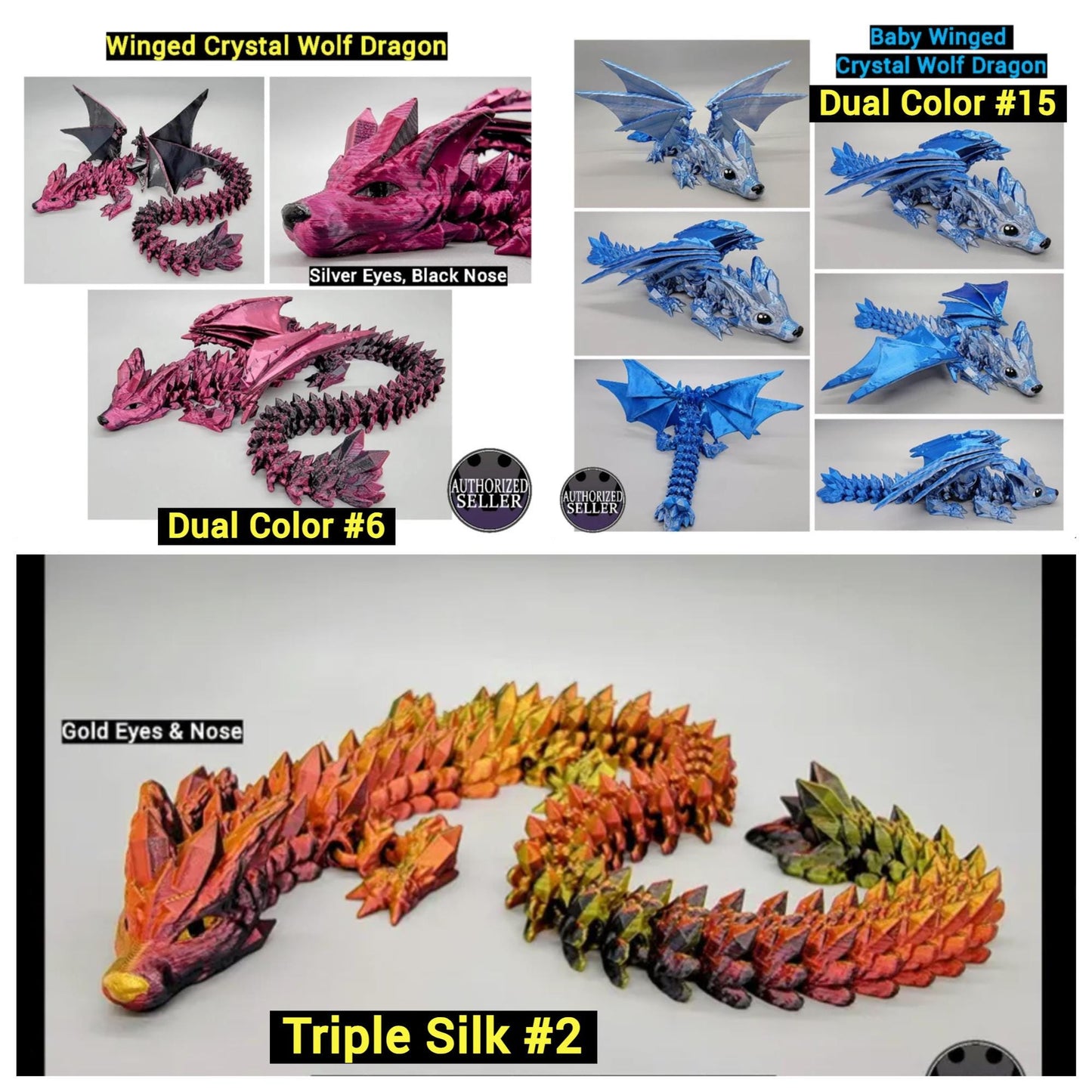 Crystal Wolf Dragon Custom Colors