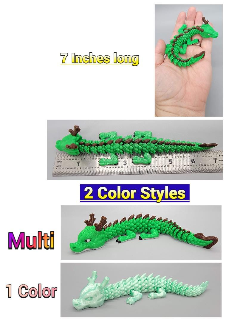 3D Printed Young Chinese Dragon – Customizable Articulated Dragon for Collectors