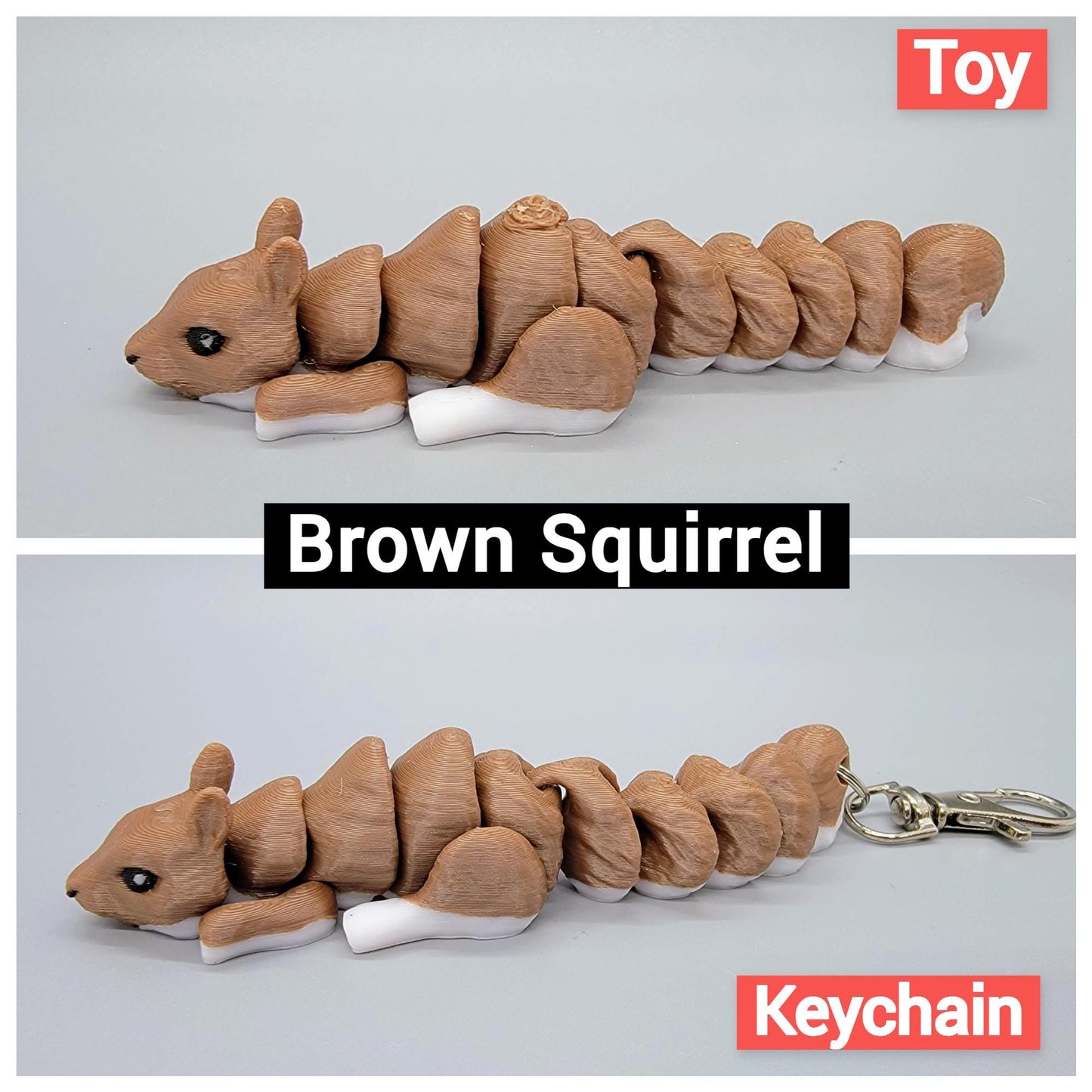 Mini Animal Toy or Keychain Set 3 | Sensory | Fidget | Squirrel | Hamster | Guinea Pig | Hedgehog