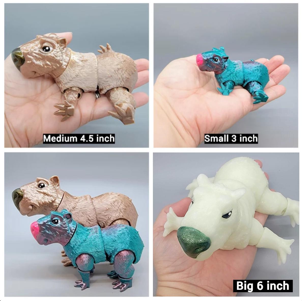 3D Printed Articulated Capybara Toy – Custom Colors Flexible Fidget Animal