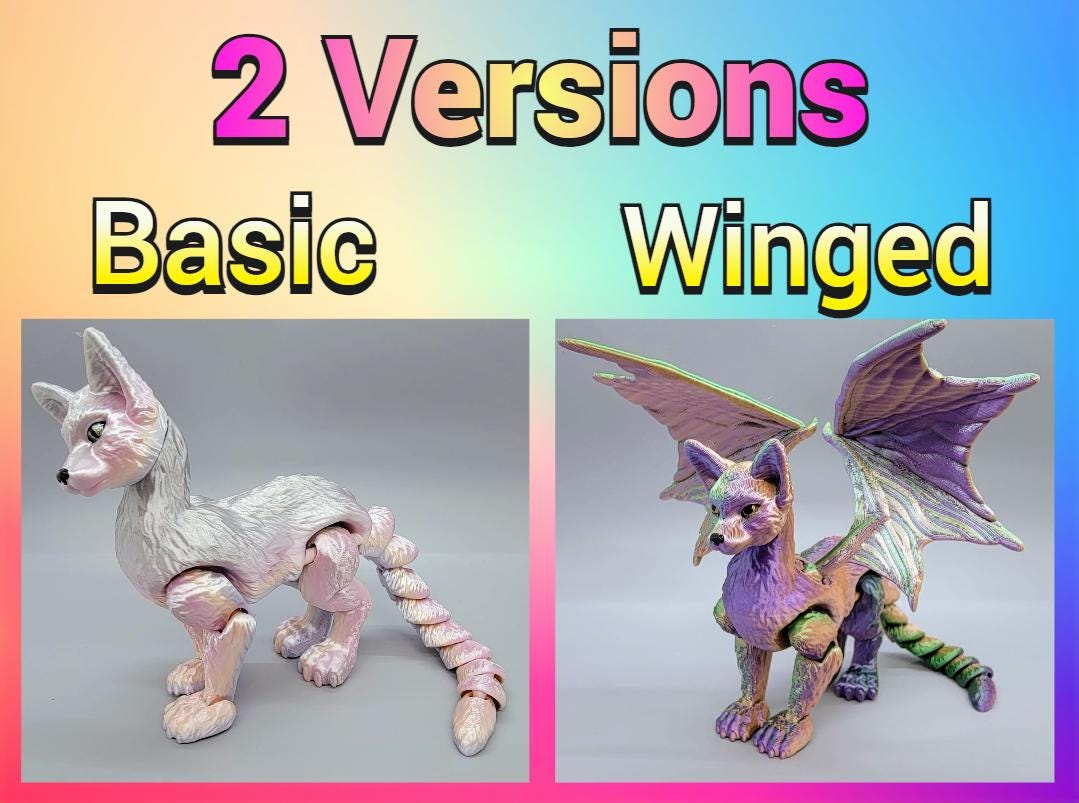 Cat Dragon Articulated Toy | 3D Printed | Furry | Custom | Fidget | You choose the color