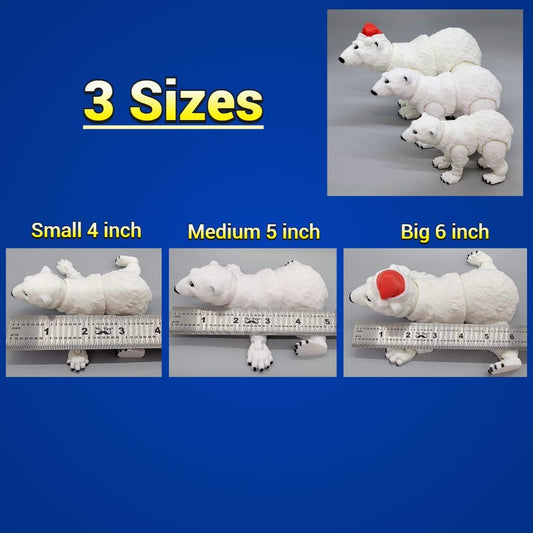 Juguete de oso polar | Oso pardo | Articulado | Divertido y articulado | Oso Grolar | Antiestrés para todas las edades | Sensorial | Flexible