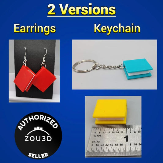 Mini pendientes o llavero de libro