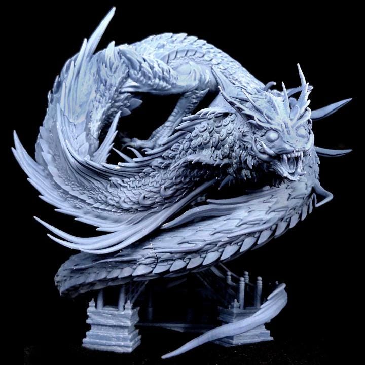Cat Spirit Dragon | Fantasy Figurine | Game Room Decor | Collectible | Gargantuan