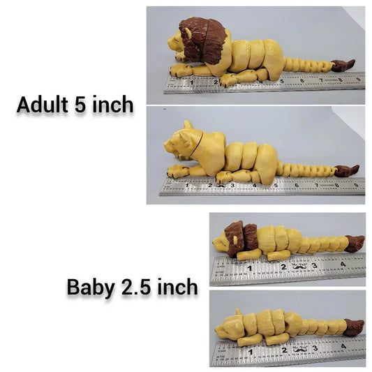 Juguete o llavero flexible de león | Sensorial | Fidget | Animal de zoológico | Felino grande