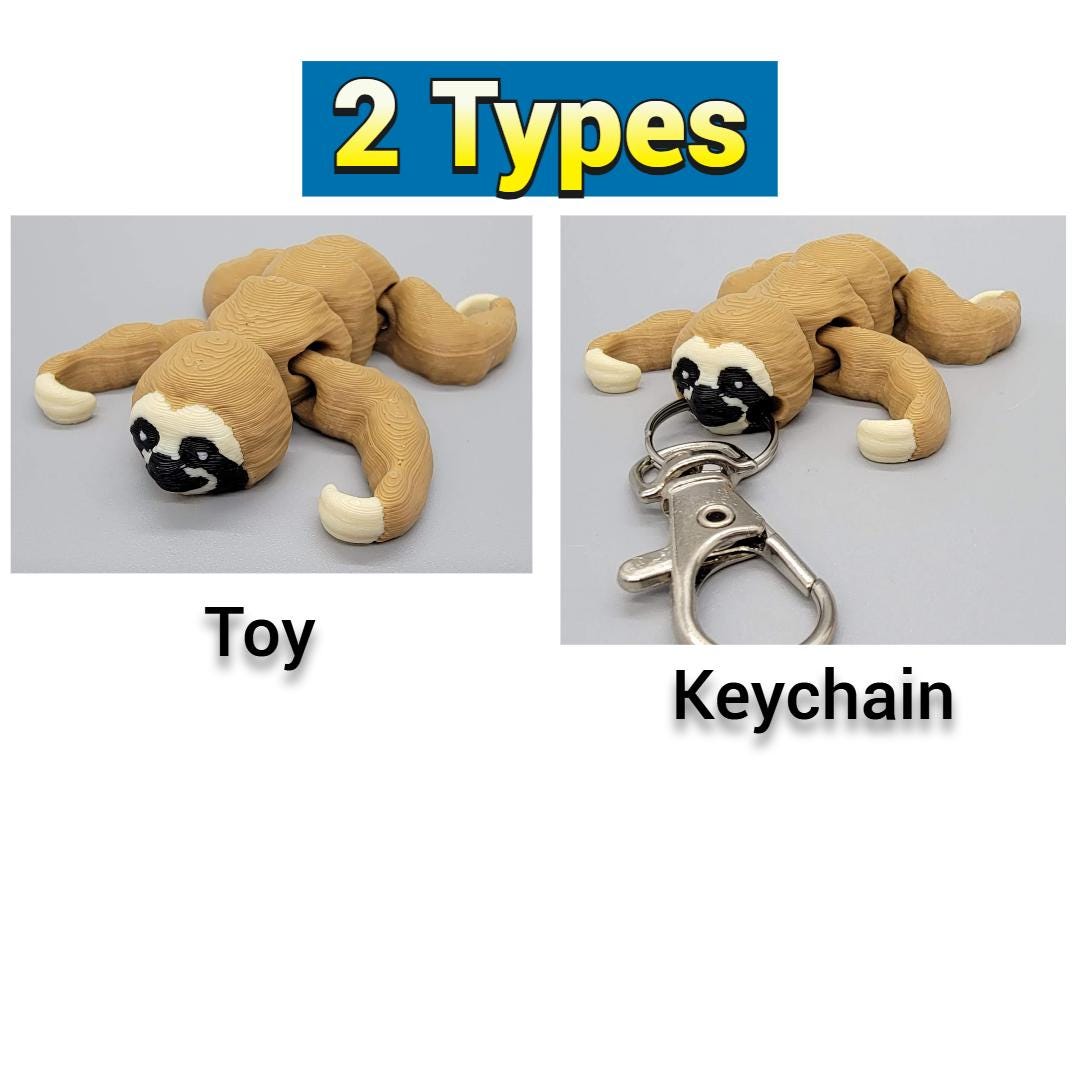 Flexi Sloth Toy or Keychain | Sensory | Fidget | Optional Tree